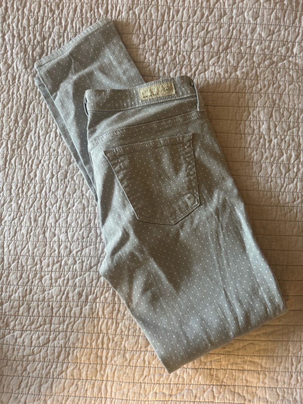 Women's Light Gray Polka Dot Jeans